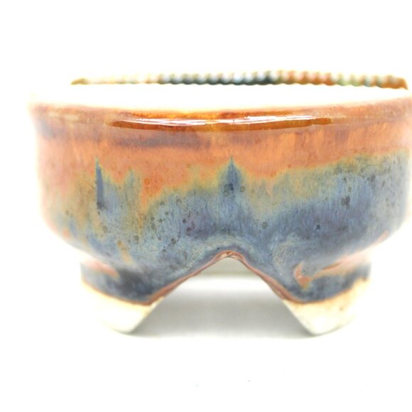 GLAZED CERAMIC POTTERY SPONGE HOLDER HANDMADE BROWN SLATE EARTHTONES - Picture 4 of 6